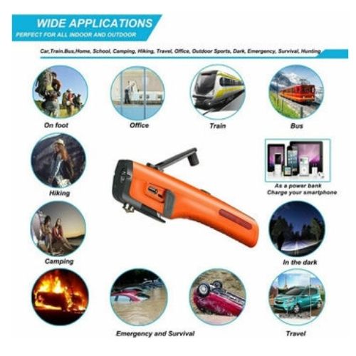 Emergency Tool 7-in-1 Car Window Breaker Seat Belt Cutter LED Flashlight SOS CA