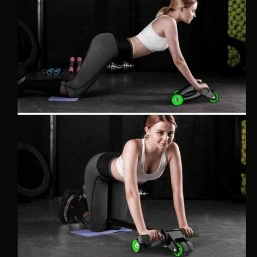 Ab Roller Machine Gymwar Fitness 4 wheeler Home Workout Exercise Equipment Green