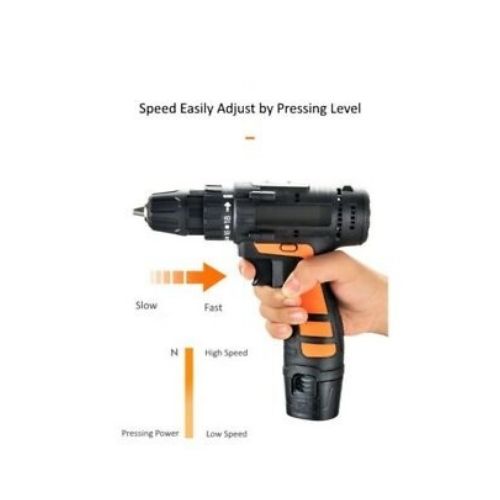 112Pcs 12V Cordless Drill Driver Set Household Hand Tool Kit w/ 2 Batteries