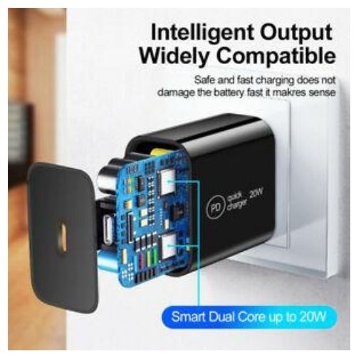 20W USB-C Charger Fast Power Adapter Wall Plug Type-C US Plug Ultra Compact