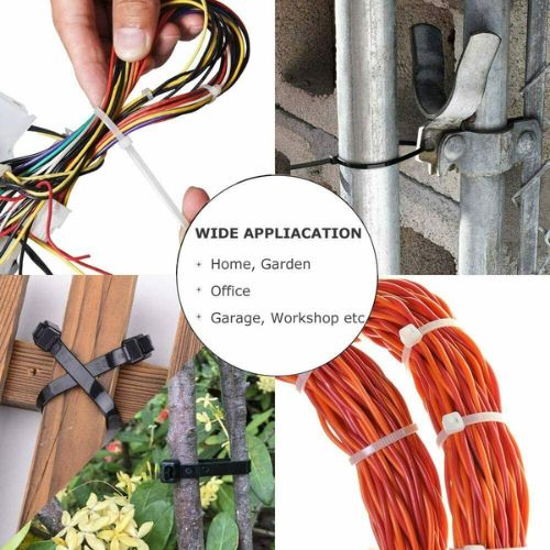 100 Pack Plastic Cable Ties Widened Adjustable Suitable Ultra Strong and Durable