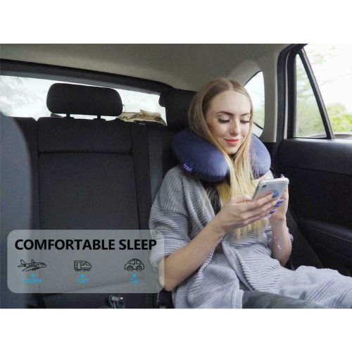 Inflatable Neck Head Rest U Shape Pillow Cushion Support Travel Office Cervical