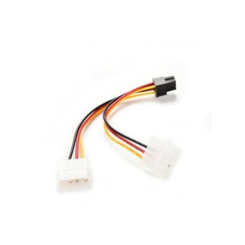 6-Pin PCI Express Power Adapter Cable to Dual Molex 4-Pin to PCIe 6-Pin