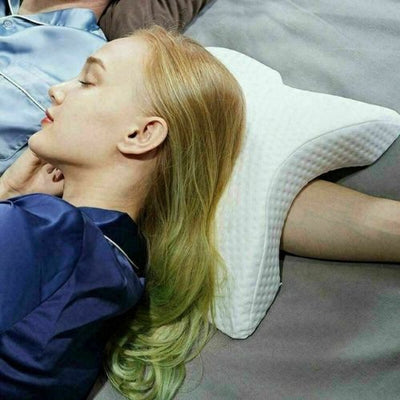 Slow Rebound Pressure Cuddle Pillow Memory Foam Travel Arched Pillow Couples CA