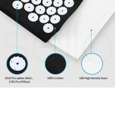 Acupressure Massage Cushion Back Body Pain Relieve Spike Yoga Mat with Pillow