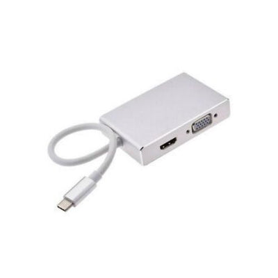 USB 3.1 Type C to HDMI VGA 3 Port USB 3.0 HUB Converter Adapter