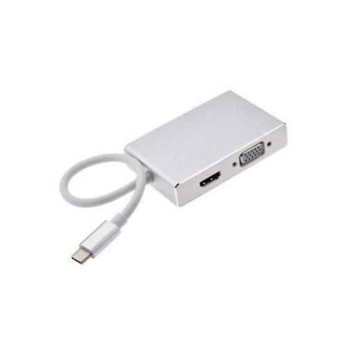 USB 3.1 Type C to HDMI VGA 3 Port USB 3.0 HUB Converter Adapter