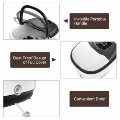Rapid Heating Foot Spa Bath Massager W/ Heat Bubble 6 Motorized Massage Roller