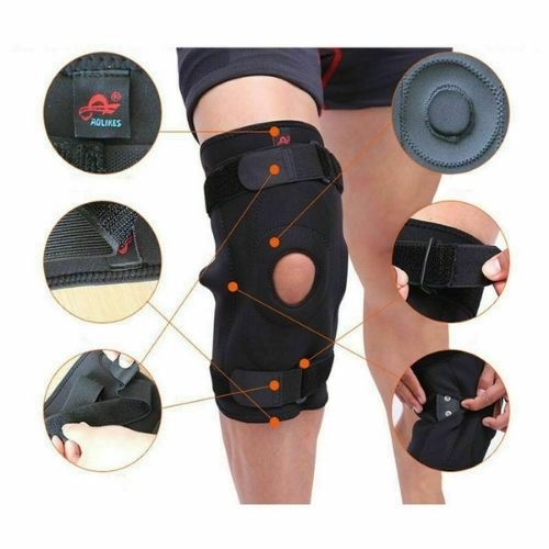 3 SIZES Double Metal Hinged Full Knee Brace Strap Adjustable Metal Knee Support