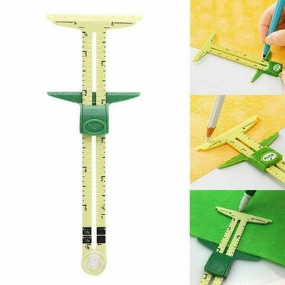 5 In 1 Dress Making Marking Clothes Measuring Quilting Sliding Gauge Sewing Tool