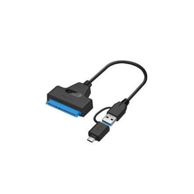 Type C & USB 3.0 Male to SATA 22 Pin 2.5 Inch Hard Disk SSD Drive Adapter Cable