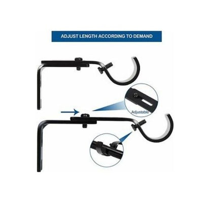 3PCS Metal Single Hang Curtain Rod Holders Bracket Into Window Frame Rod Bracket