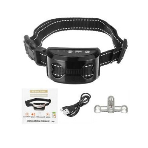 Waterproof Anti Bark Dog Collar Stop Barking Sound&Vibration Rechargeable S/M/L