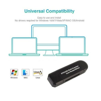 USB SD Card Reader + Micro USB Memory OTG Adapter For TF SD SDXC SDHC MMC