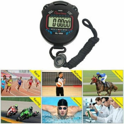 LCD Digital Sports Running Counter Stopwatch Timer Waterproof Alarm Stop Watch