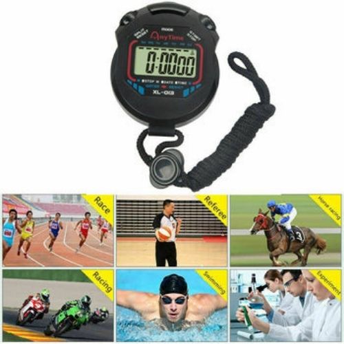 LCD Digital Sports Running Counter Stopwatch Timer Waterproof Alarm Stop Watch