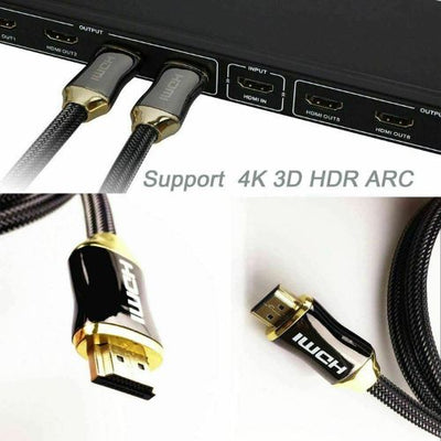NEW PREMIUM 4K HDMI CABLE 2.0 HIGH SPEED GOLD PLATED BRAIDED LEAD 3D HDTV UHD