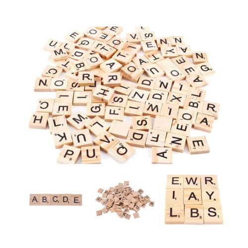 Scrabble Letters for Crafts Wood Tiles A-Z Capital Letters for Crafts set
