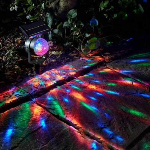 Solar Laser Lamp LED Projector Light Rotating Colorful Party Xmas Decor Lamp