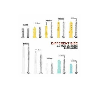 300x Drywall Screw and Anchor Kit Home Wall Self Tapping Screws with Clear Case