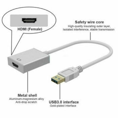 USB 3.0 to HDMI HD 1080P Converter Cable Display Graphic Adapter For Laptop PC