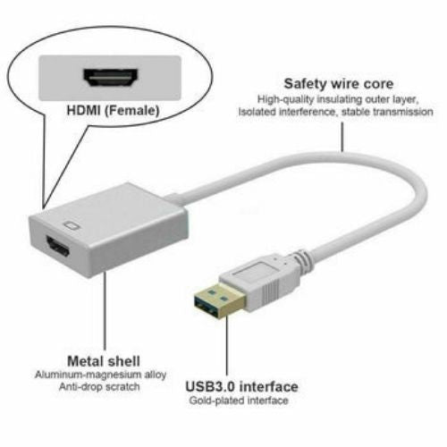USB 3.0 to HDMI HD 1080P Converter Cable Display Graphic Adapter For Laptop PC