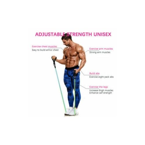 11 PCS FITNESS PULL ROPE LATEX RESISTANCE BAND TRAINING EXERCISE YOGA TUBES PULL