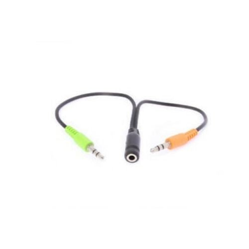 3.5mm Cell Phone Headset Audio Mic Splitter Adapter Use Headphone on Computer