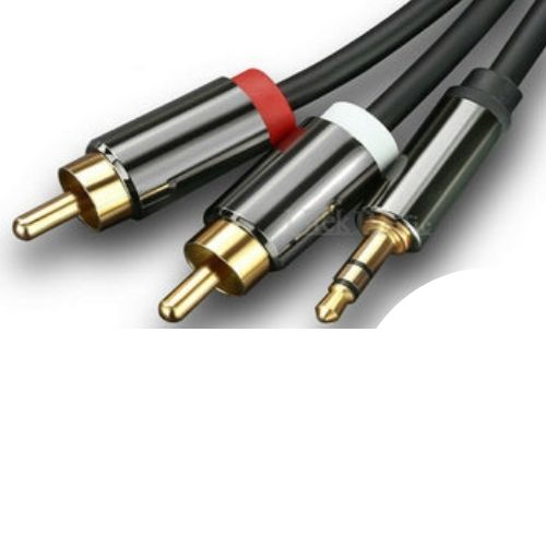 Gold Plated 3.5mm to 2 RCA Male to Male Aux Stereo Audio Cable for TV PC DVD DJ