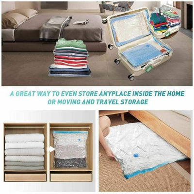 5 Pcs Vacuum Storage Bags Reusable Compression Clothing Waterproof Space Saver
