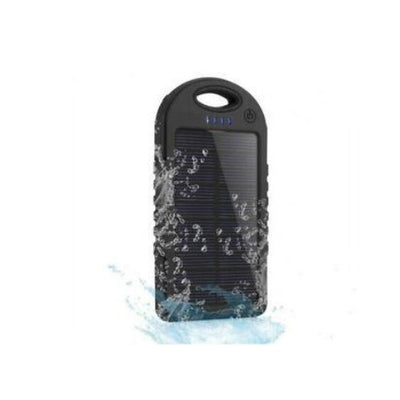 Portable External 5000mAh Waterproof Solar Charger Dual USB Battery Power Bank
