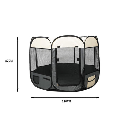 PaWz Pet Soft Playpen Dog Cat Puppy Play Round Crate Cage Tent Portable XL Grey