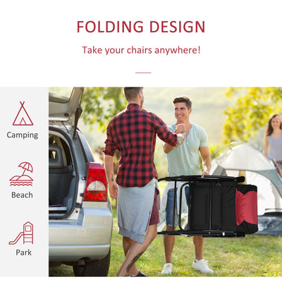 2PC Folding Outdoor Rocking Chair Table Set Oxford Garden Bistro Set