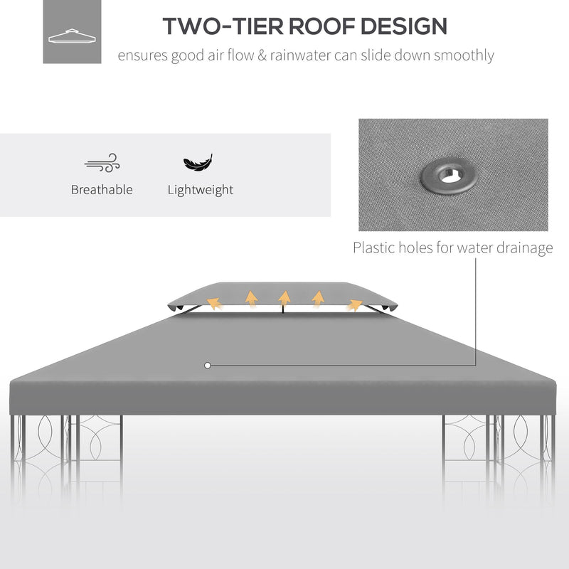 13&apos; x 10&apos; 2 Tier Gazebo Canopy Top Cover Replacement Garden Patio