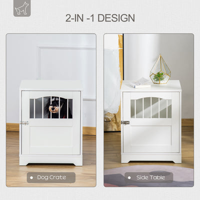 Wooden Dog Cage Furniture Style Pet Kennel Crate w/ Windows for Small Dogs