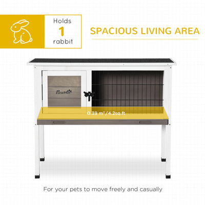 Large Bunny Cage w/ Fir Wood Construction and Locking Door, Perfect for Bunnies