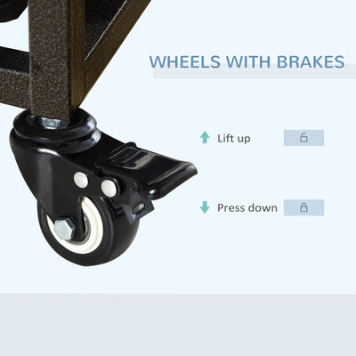 Strong Pet Dog Crate Mobility Cage w/ Playpen Metal &amp; Removeable Tray