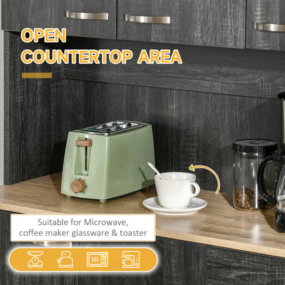 HOMCOM Modern Freestanding Kitchen Buffet with Hutch Pantry Hutch w/ Storage