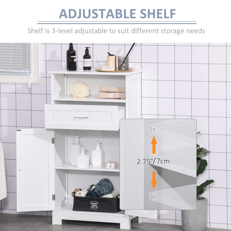Modern Free Standing Bathroom Cabinet with Open Shelf and Wide Tabletop
