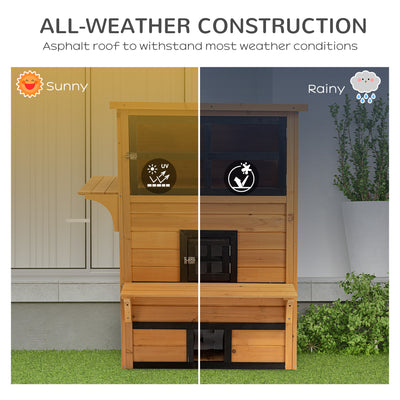 Feral Cat House Outdoor, 3-Tier Kitty Shelter, Weather Resistant, w/ Escape Door