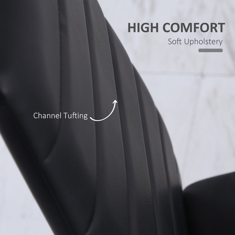 High Back Dining Chairs Upholstered PU Leather Accent Chairs Set of 4