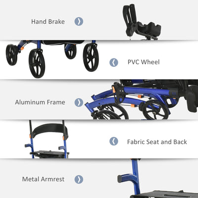 Forearm Rollator Walker for Seniors and Adults with Seat and Backrest