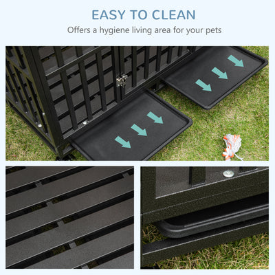 Strong Pet Dog Crate Mobility Cage w/ Playpen Metal &amp; Removeable Tray