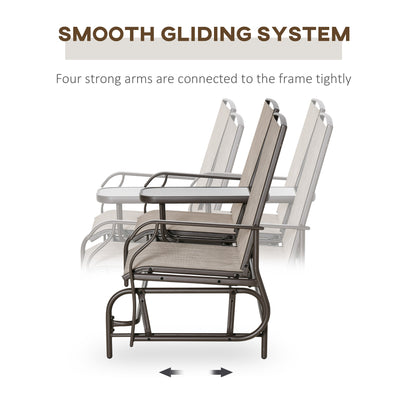 58&quot; 2 Person Glider Rocking Chair Garden Bench Outdoor Loveseat