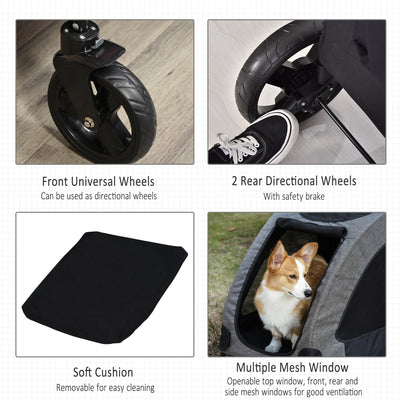 PawHut Pet Stroller Universal Wheel Medium Size Dogs