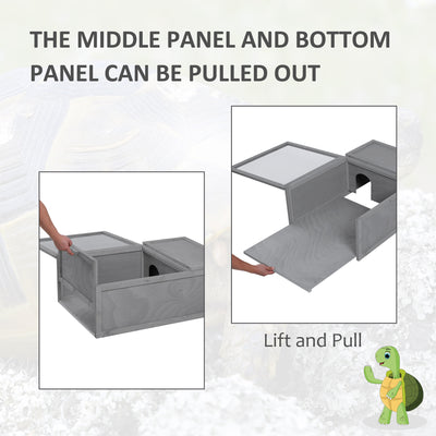 Double Area Turple/Tortoise House w/ Strong Wooden Build &amp; Carrying Handles