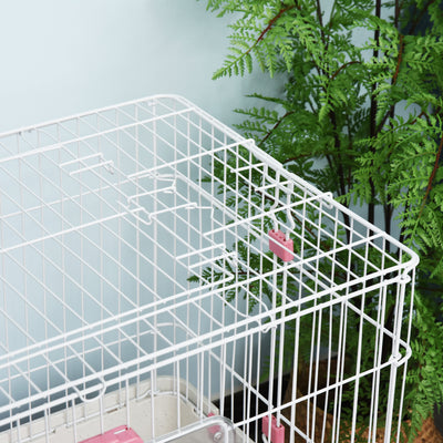 32&quot;H 2-level Rabbit Cage Indoor Small Animal Hutch Ferret House Habitat Metal