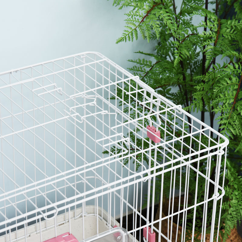 32&quot;H 2-level Rabbit Cage Indoor Small Animal Hutch Ferret House Habitat Metal