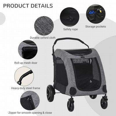 PawHut Pet Stroller Universal Wheel Medium Size Dogs