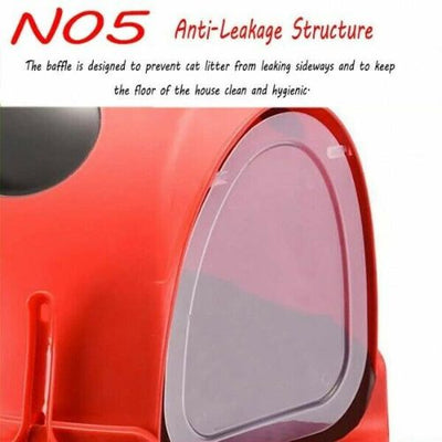 New Hooded Cat House Litter Tray Pan Set- Pet Kitten Toilet Box Comfortable Hand